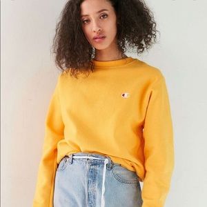 unisex champion crewneck yellow XL